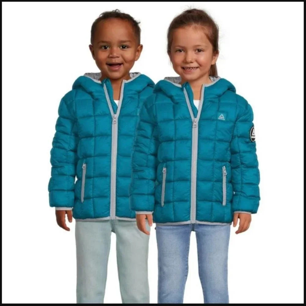 Reebok 18M Teal Blue Puffer Jacket Zipper 18 months NEW Easter Basket Gift NWT B